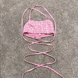 Alexis Pink and White Textured Fabric